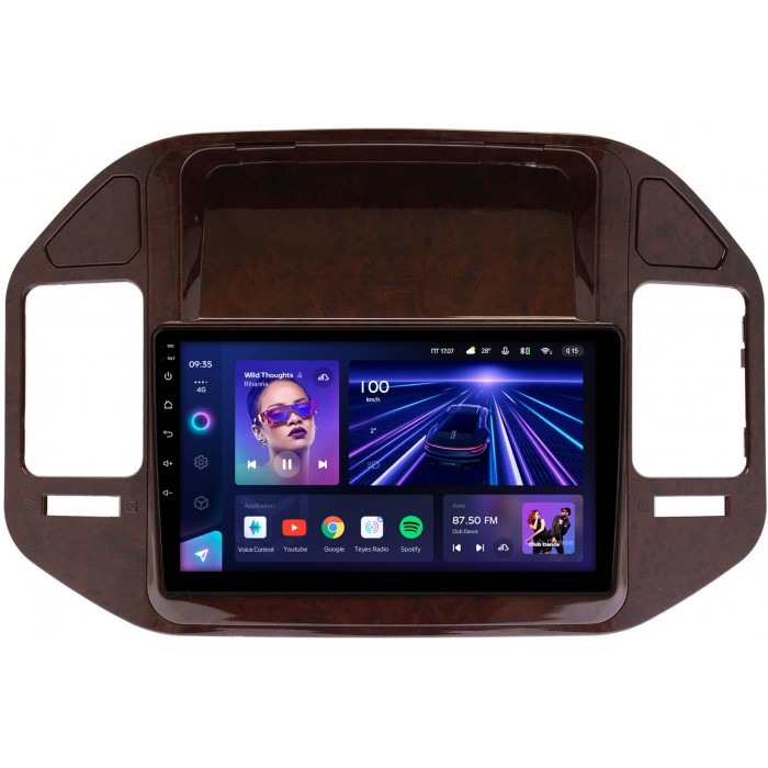 Штатная магнитола Mitsubishi Pajero III, Montero III 1999-2006 (орех) Teyes CC3 360 9 дюймов 6/128 RM-9387 на Android 10 (4G-SIM, DSP, QLed)