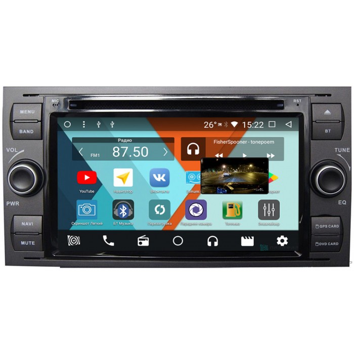 Штатная автомагнитола Parafar для Ford Kuga, Fiesta, Focus, Mondeo на Android 7.1.2 (PF149K)