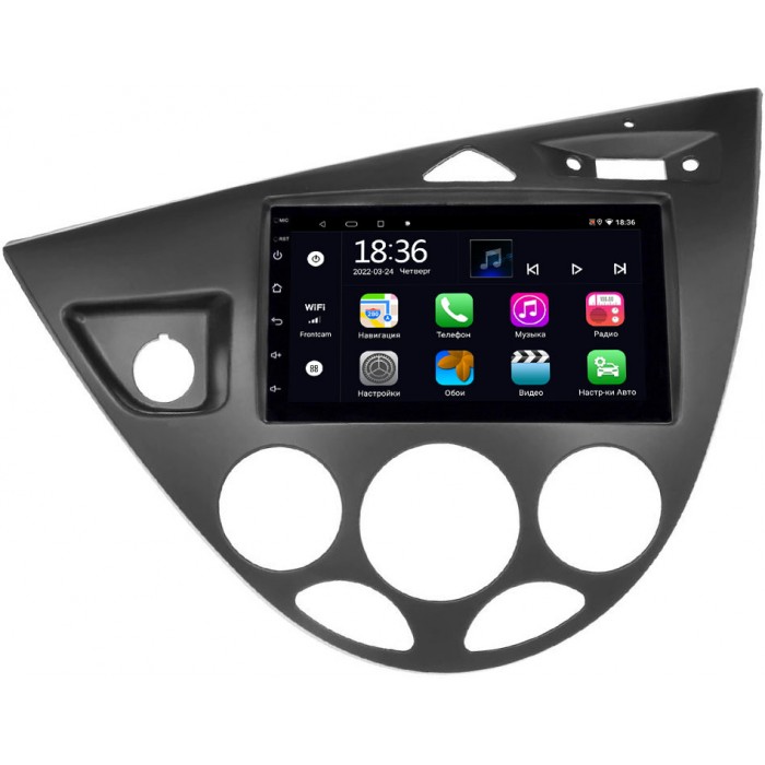 Магнитола в штатное место 2 din Ford Focus I 1998-2005 (черная) OEM 2/32 на Android 10 CarPlay (MT7-RP-11-548-238)