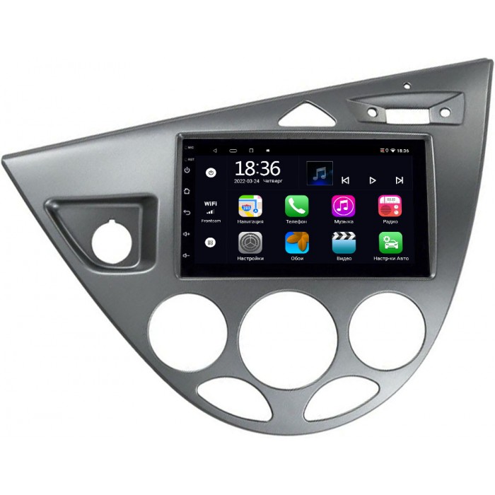 Магнитола в штатное место 2 din Ford Focus I 1998-2005 (серебро) OEM 4/64 на Android 10 CarPlay (MX7-RP-11-549-239)