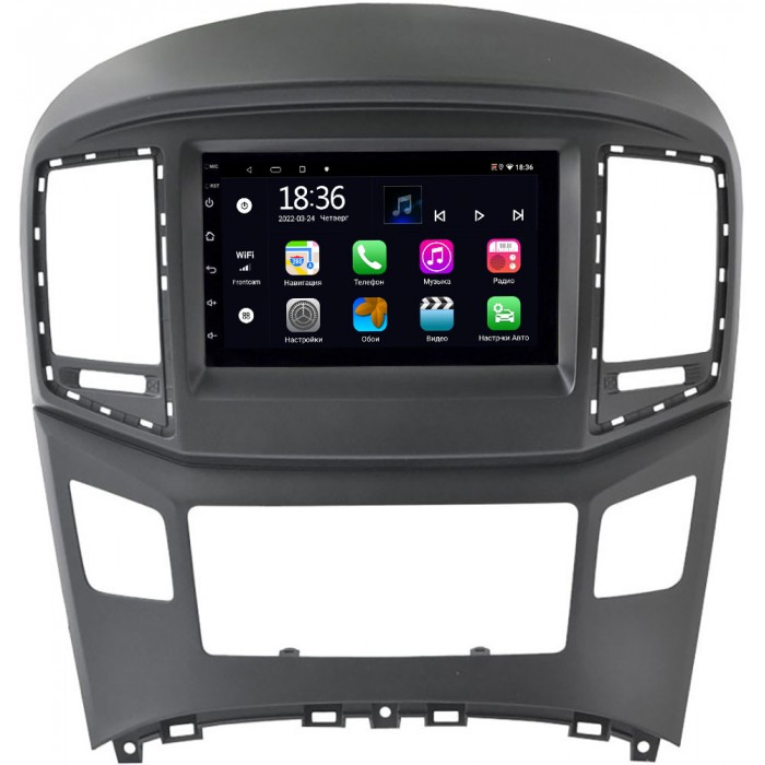 Магнитола в штатное место 2 din Hyundai H1 II, Grand Starex I 2015-2022 (черная) OEM 4/64 на Android 10 CarPlay (MX7-RP-11-604-282)
