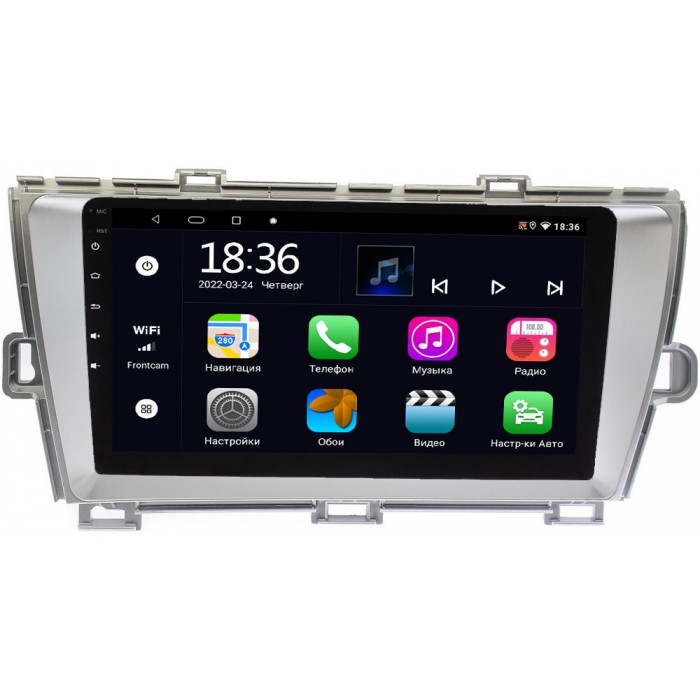 Штатная магнитола OEM MT9-9092 для Toyota Prius III (XW30) 2009-2015 (правый руль) серебро на Android 10 CarPlay