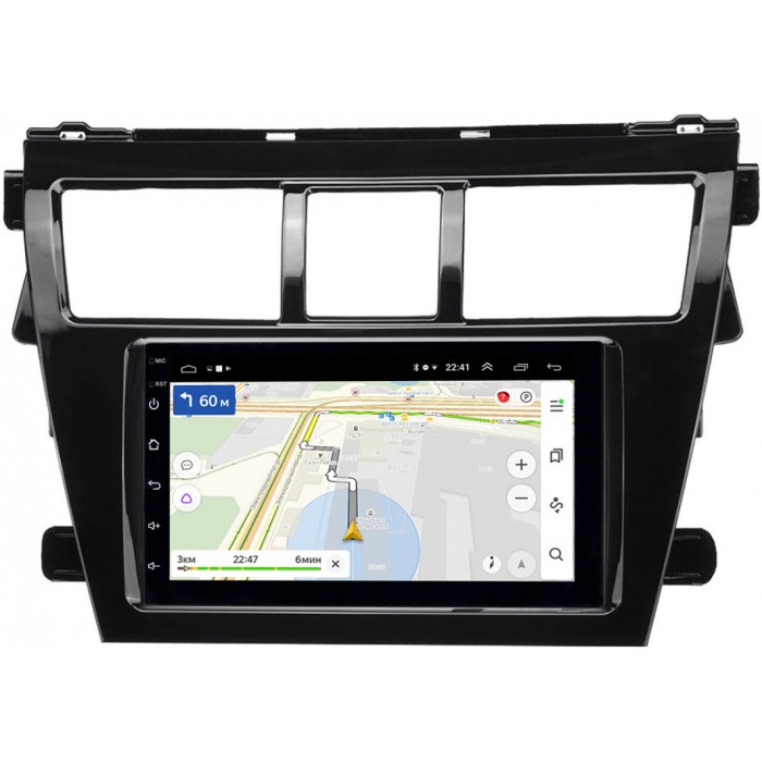 Магнитола в штатное место 2 din Toyota Belta, Vios, Yaris sedan 2005-2012 (черный глянец) OEM на Android 10 (RK7-RP-11-403-439)