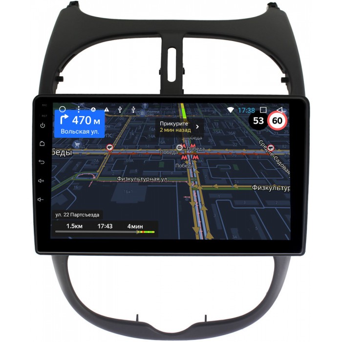 Штатная магнитола Peugeot 206 1998-2012 OEM MTU9-9117 2/32 Android 10 CarPlay