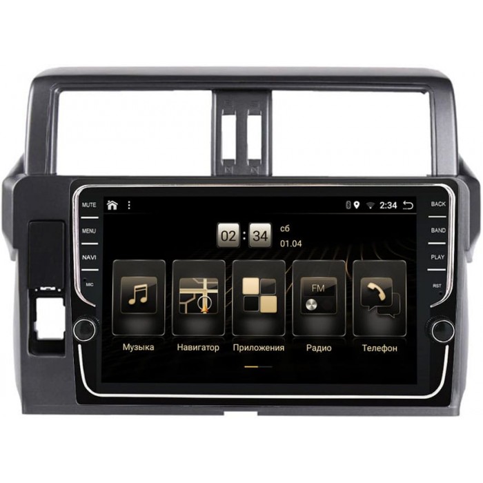 Штатная магнитола Toyota Land Cruiser Prado 150 2013-2017 (темно-серая) OEM BPX10-1998-4/64 на Android 10 (PX6, IPS, 4/64GB) (для авто без 4 камер)