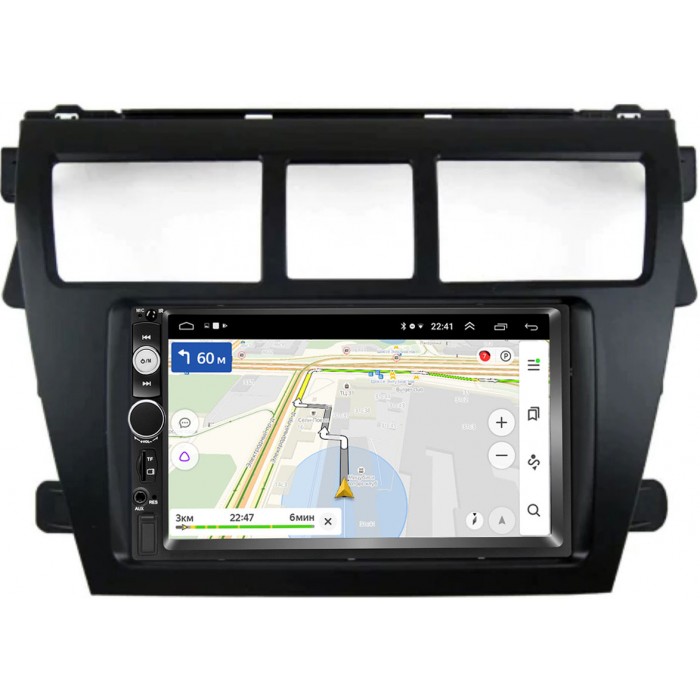 Магнитола в штатное место 2 din Toyota Belta, Vios, Yaris sedan 2005-2012 (черная) OEM на Android 9.1 (RS809-RP-11-402-440)