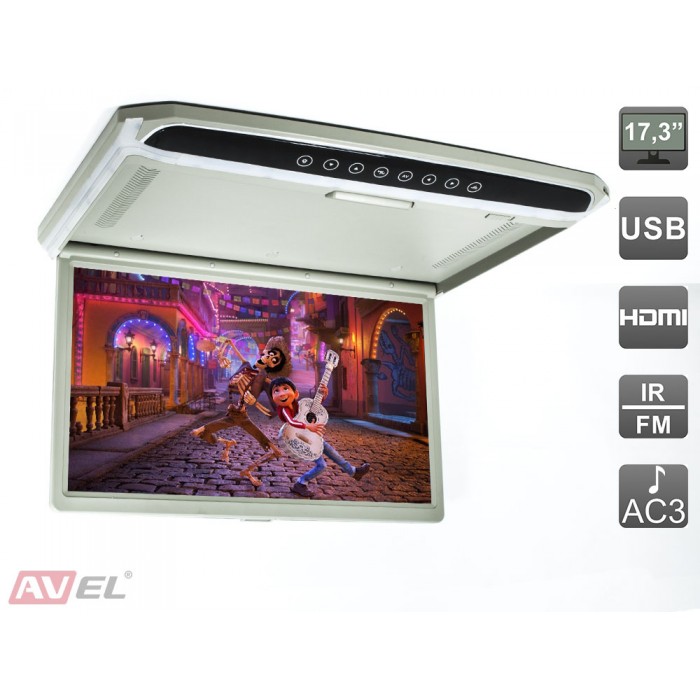 AVIS AVS1707MPP (серый) 17,3" со встроенным Full HD медиаплеером 