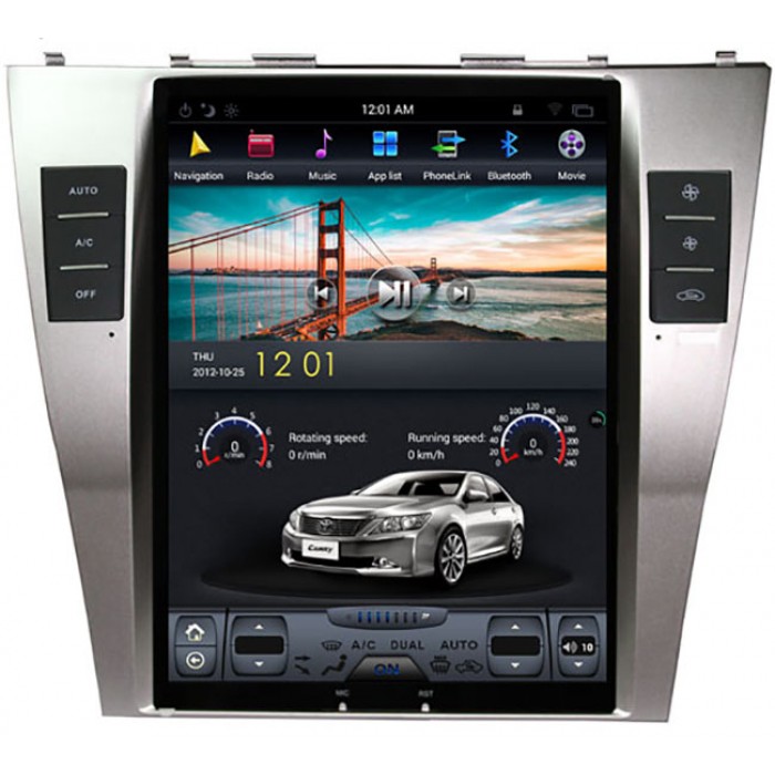 Штатная автомагнитола CarMedia ZF-1033 для Toyota Camry V40 2006-2011 Tesla Style на Android 7.1