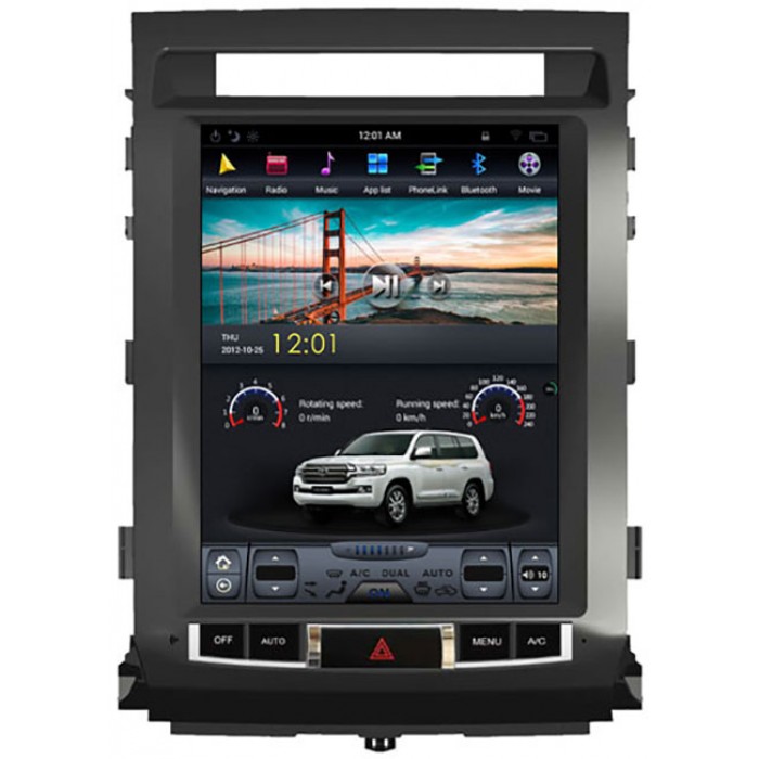 Штатная автомагнитола CarMedia ZF-1220 для Toyota LC 200 2007-2015 Tesla Style на Android 9.1