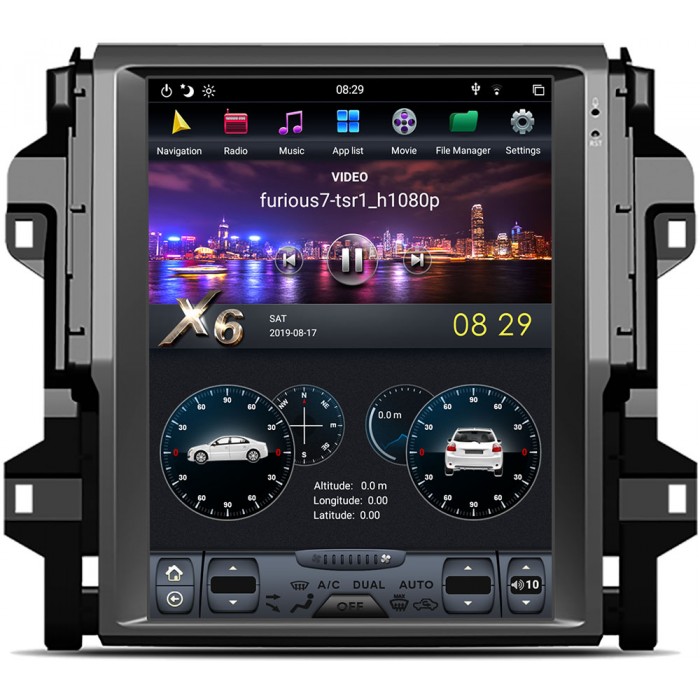 Штатная магнитола CarMedia ZF-1238-DSP для Toyota Fortuner II 2015-2018 Tesla Style на Android 9.0