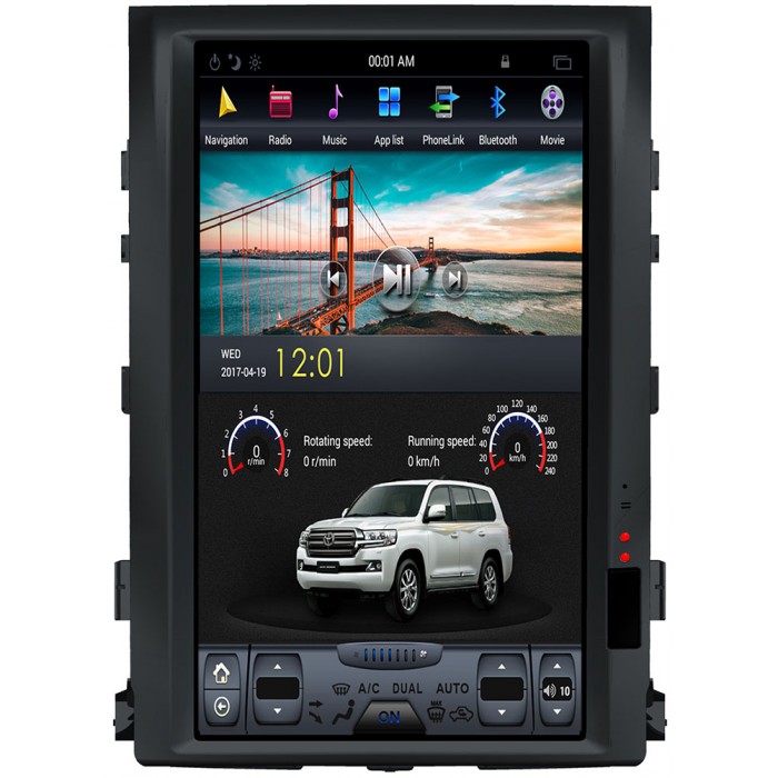 Штатная автомагнитола CarMedia ZF-1806S для Toyota LC 200 2007-2015 Tesla Style на Android 9.1