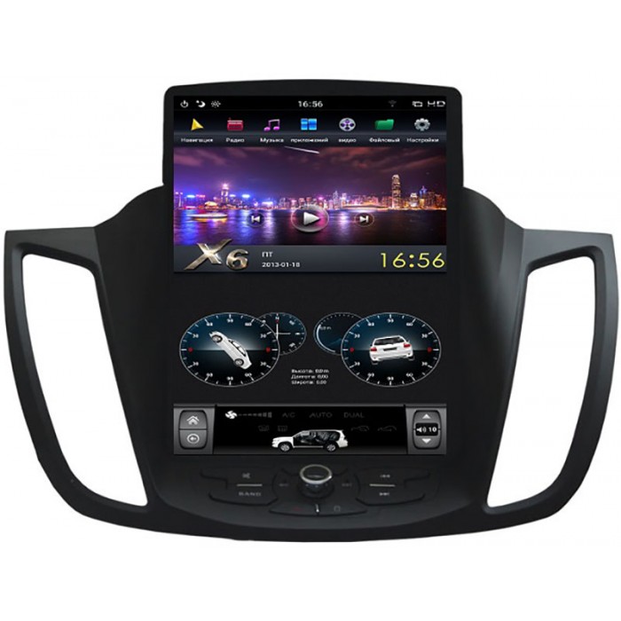 Штатная магнитола FarCar Tesla для Ford Kuga II 2013-2019 на Android 8.1 (ZF362)