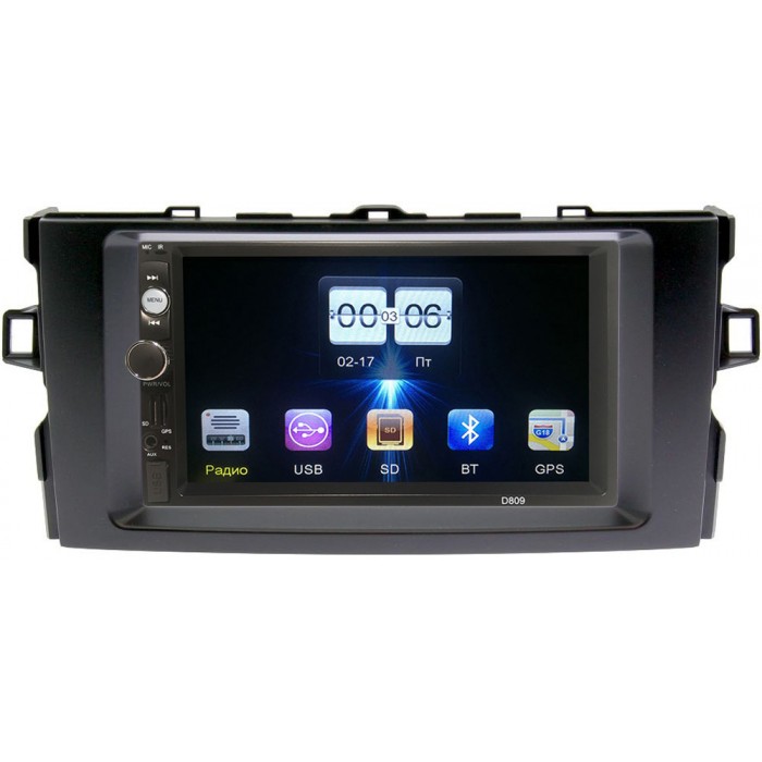 Магнитола в штатное место 2 din Toyota Auris I 2006-2012 OEM (D809-1-RP-TYAU15XB-176) без Navi