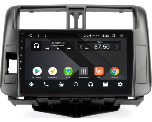 Toyota LC Prado 150 2009-2013 (для авто без усилителя) (темно-серая) OEM PX9-FC526-1-4/32 на Android 10 (PX6, IPS, 4/32GB)