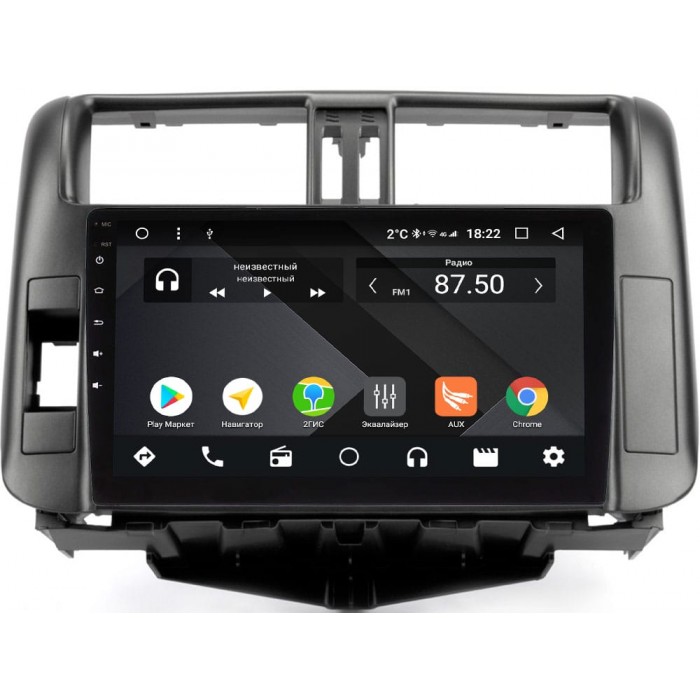 Штатная магнитола Toyota LC Prado 150 2009-2013 (для авто без усилителя) (темно-серая) OEM PX9-FC526-1-4/32 на Android 10 (PX6, IPS, 4/32GB)