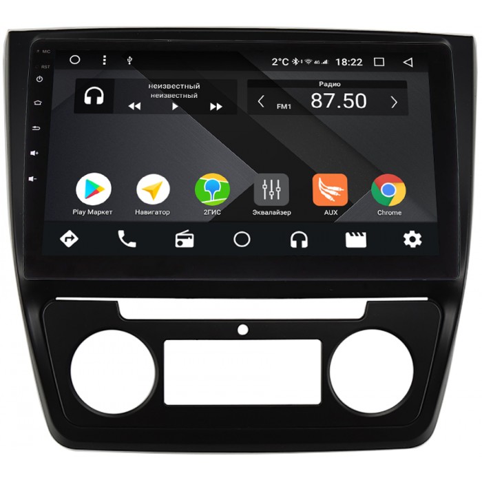 Штатная магнитола OEM PX10-1341-4/32 для Skoda Yeti I 2009-2017 (с климат-контролем) на Android 10 (PX6, IPS, 4/32GB)