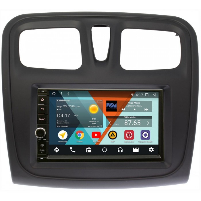 Штатная магнитола Renault Logan II, Sandero II 2013-2020 Wide Media WM-VS7A706NB-1/16-RP-RLSS-154 Android 8.1