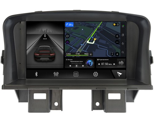 Chevrolet Cruze (2008-2012) (взамен верхнего экрана) Canbox L-Line 4475-RP-098-472 на Android 10 (4G-SIM, 6/128, TS18, DSP, IPS)