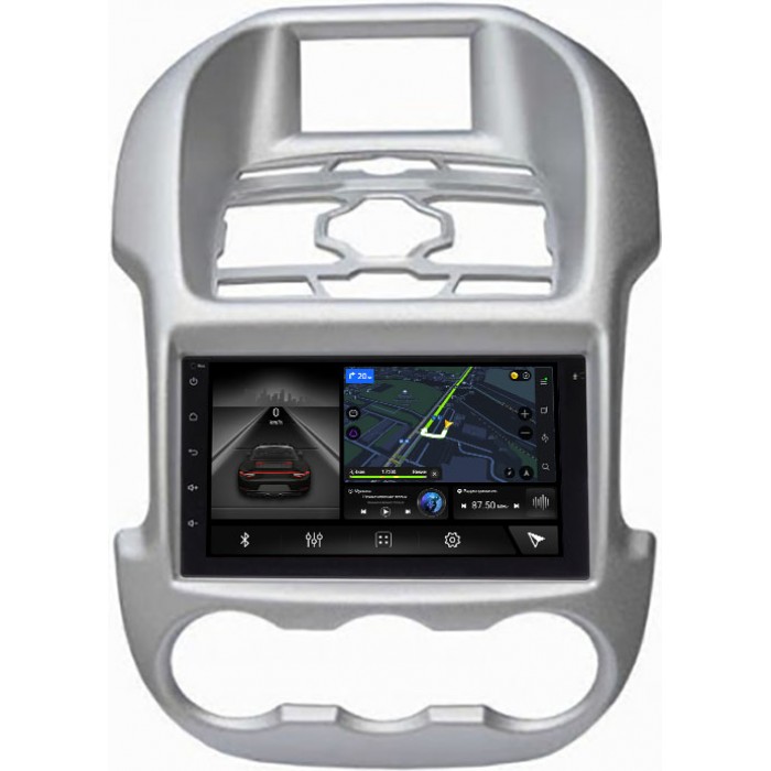 Магнитола в штатное место Ford Ranger III 2012-2015 с климат-контролем (серая) Canbox 9863-RP-11-328-232 на Android 10 (4G-SIM, 2/32, DSP)