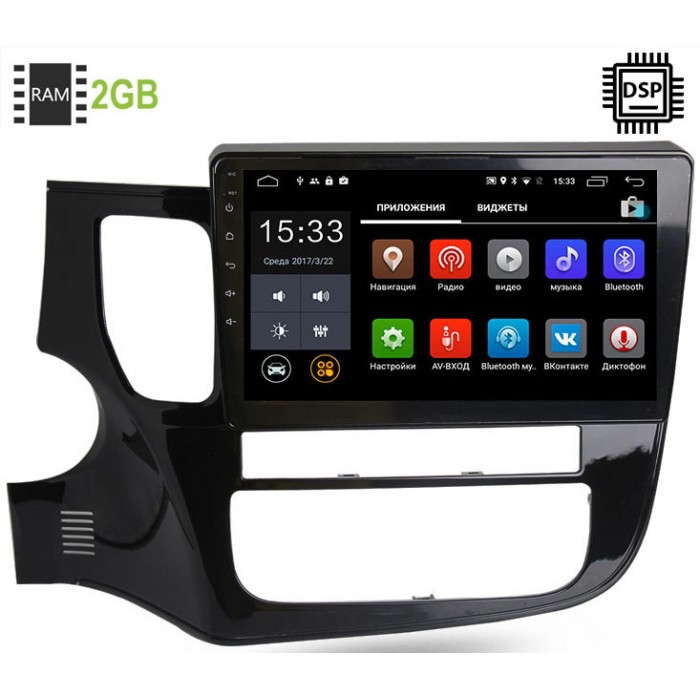 Штатная магнитола Mitsubishi Outlander III 2012-2019 Canbox 2177-3094 Android 9.1 10 дюймов (DSP 2/16GB) 1020