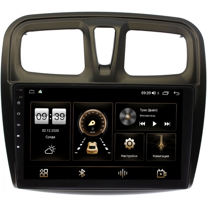 Штатная магнитола Renault Logan II 2013-2020, Sandero II 2013-2020 Canbox 4198-1090 на Android 10 (4G-SIM, 8/128, DSP, QLed) С оптическим выходом