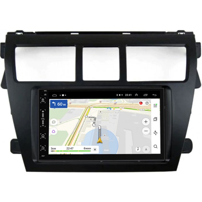 Магнитола в штатное место 2 din Toyota Belta, Vios, Yaris sedan 2005-2012 (черная) Canbox 2/16 на Android 10 (5510-RP-11-402-440)