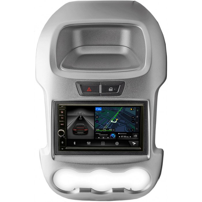 Магнитола в штатное место Ford Ranger III 2012-2015 с кондиционером (серая) Canbox 5601-RP-11-327-231 на Android 10 (4G-SIM, 2/32, DSP, IPS) С крутилкой
