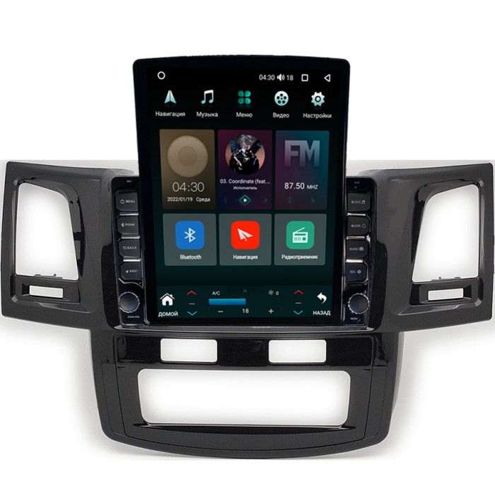 Штатная магнитола Toyota Hilux VII, Fortuner I 2005-2015 (с климат-контролем) Canbox H-Line 5612-9413 на Android 10 (4G-SIM, 4/64, DSP, QLed, Tesla)