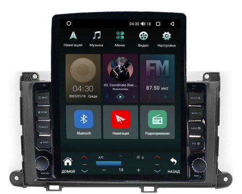 Toyota Sienna III 2010-2014 Canbox 5610-9-202 на Android 10 (4G-SIM, 2/32, DSP, QLed, Tesla)