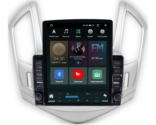 Chevrolet Cruze I 2012-2015 (серебро) Canbox 5610-9-242 на Android 10 (4G-SIM, 2/32, DSP, QLed, Tesla)