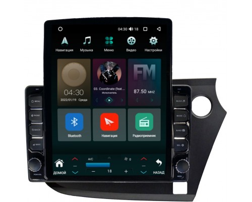 Honda Insight II (2009-2014) (правый руль) Canbox 5610-9-304 на Android 10 (4G-SIM, 2/32, DSP, QLed, Tesla)