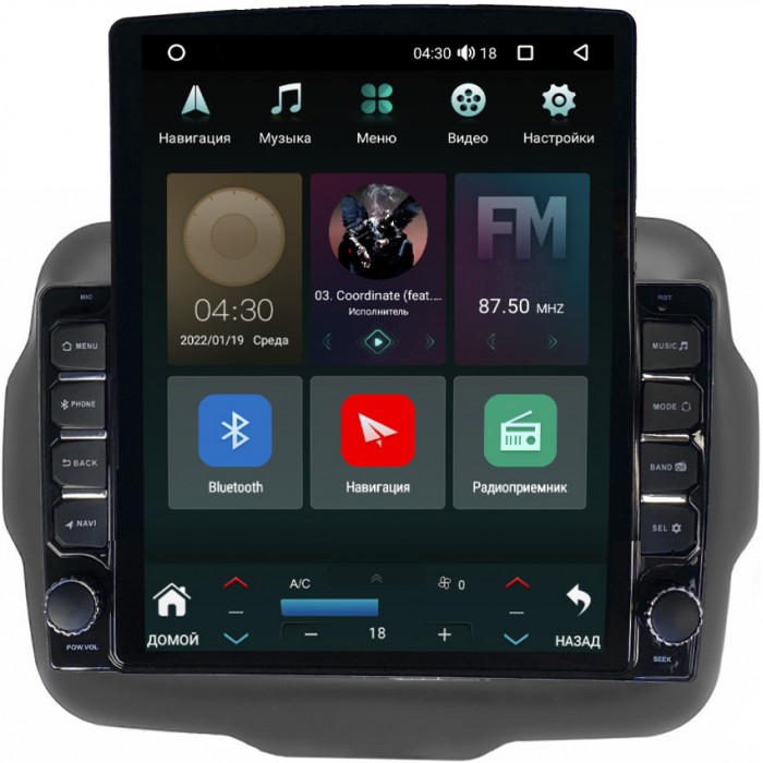 Штатная магнитола Canbox 5611-9-629 для Jeep Renegade 2014-2022 на Android 10 (4G-SIM, 3/32, DSP, QLed, Tesla)