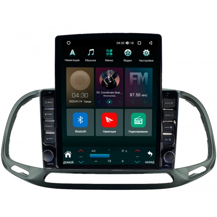 Штатная магнитола Fiat Doblo 2 (2015-2022) Canbox H-Line 5612-9-636 на Android 10 (4G-SIM, 4/64, DSP, QLed, Tesla)