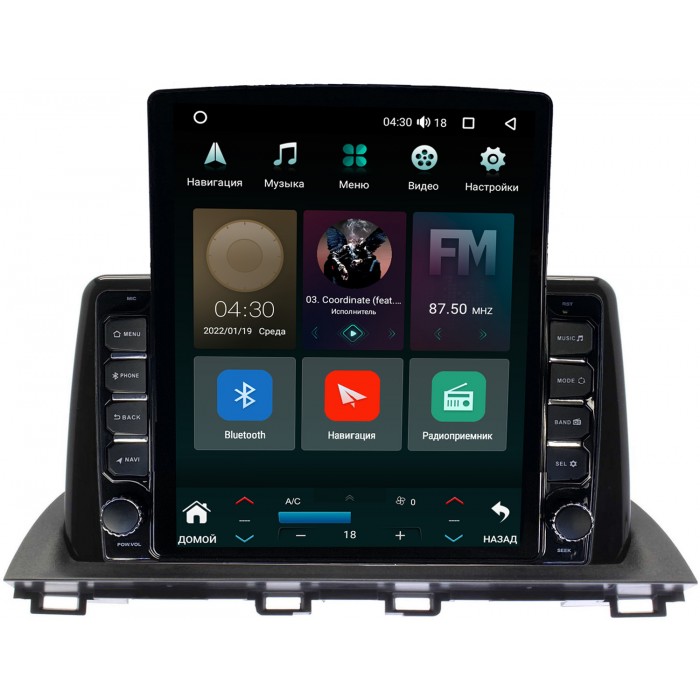 Штатная магнитола Mazda 3 (BM), Axela 3 (2013-2019) Canbox H-Line 5612-9-MA058N на Android 10 (4G-SIM, 4/64, DSP, QLed, Tesla)