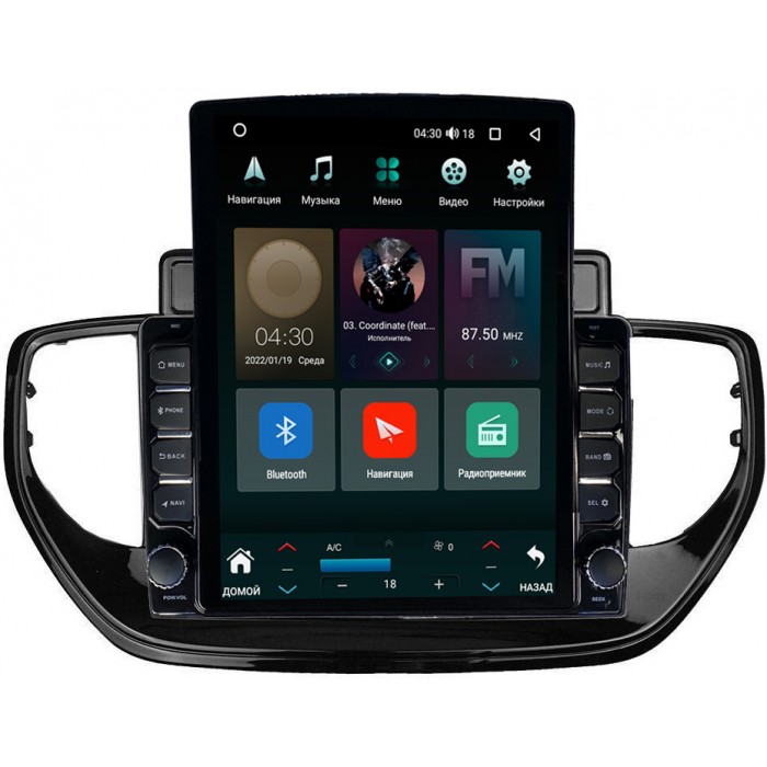 Штатная магнитола Hyundai Solaris II 2020-2022 (для авто с экраном) Canbox H-Line 5613-9-TK957 на Android 10 (4G-SIM, 6/128, DSP, QLed, Tesla)