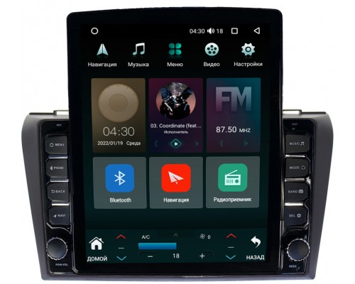 Mazda 3 (BK) 2003-2009 Canbox 5610-9032 на Android 10 (4G-SIM, 2/32, DSP, QLed, Tesla)