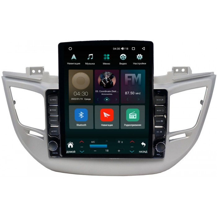 Штатная магнитола Canbox 5610-9041 для Hyundai Tucson III 2015-2018 на Android 10 (4G-SIM, 2/32, DSP, QLed, Tesla) для авто без камеры