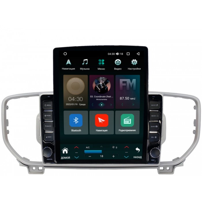 Штатная магнитола Kia Sportage IV 2016-2018 (для авто с камерой) Canbox H-Line 5612-9043 на Android 10 (4G-SIM, 4/64, DSP, QLed, Tesla)