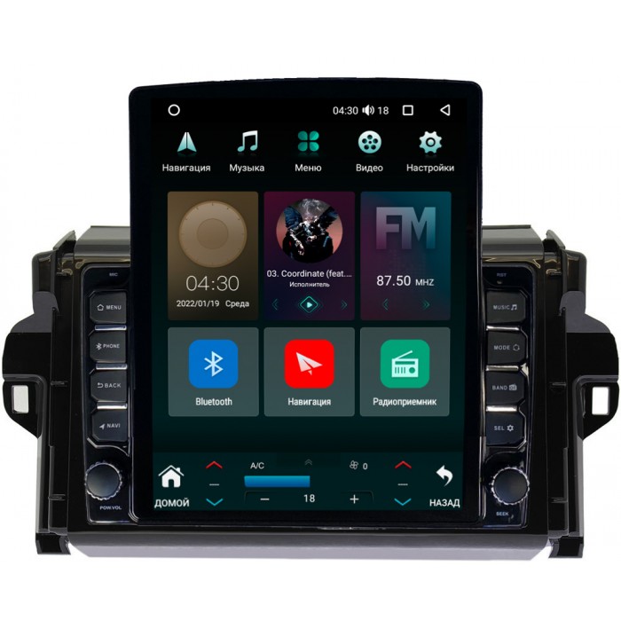 Штатная магнитола Toyota Fortuner 2 (2015-2022) Canbox H-Line 5613-9106 на Android 10 (4G-SIM, 6/128, DSP, QLed, Tesla)