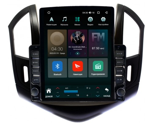 Chevrolet Cruze I 2012-2015 (черный глянец) Canbox 5610-9-425 на Android 10 (4G-SIM, 2/32, DSP, QLed, Tesla)