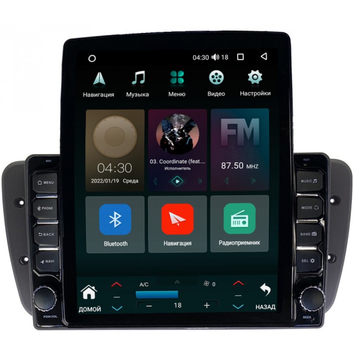 Штатная магнитола Canbox 5610-9308 для Seat Ibiza IV 2008-2017 на Android 10 (4G-SIM, 2/32, DSP, QLed, Tesla)