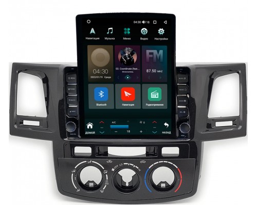 Toyota Hilux VII, Fortuner I 2005-2015 (с кондиционером) Canbox 5610-9414 на Android 10 (4G-SIM, 2/32, DSP, QLed, Tesla)