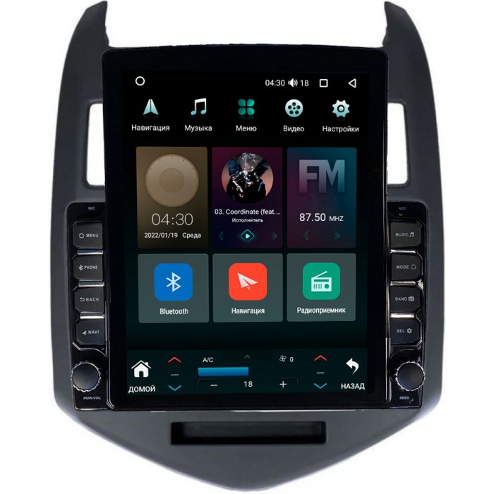 Штатная магнитола Chevrolet Aveo 2 (2011-2020) Canbox H-Line 5612-9009 на Android 10 (4G-SIM, 4/64, DSP, QLed, Tesla)