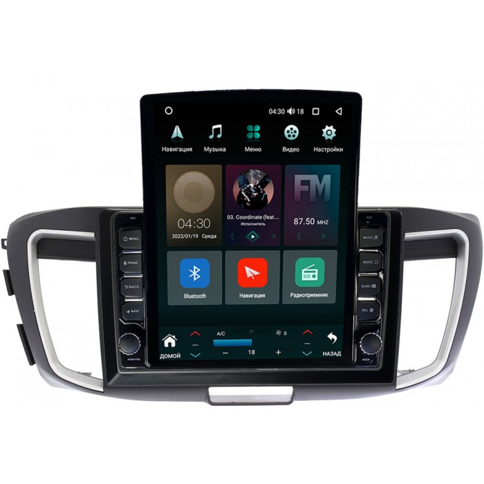Штатная магнитола Honda Accord 9 (2012-2019) Canbox H-Line 5613-10-1156 на Android 10 (4G-SIM, 6/128, DSP, QLed, Tesla)