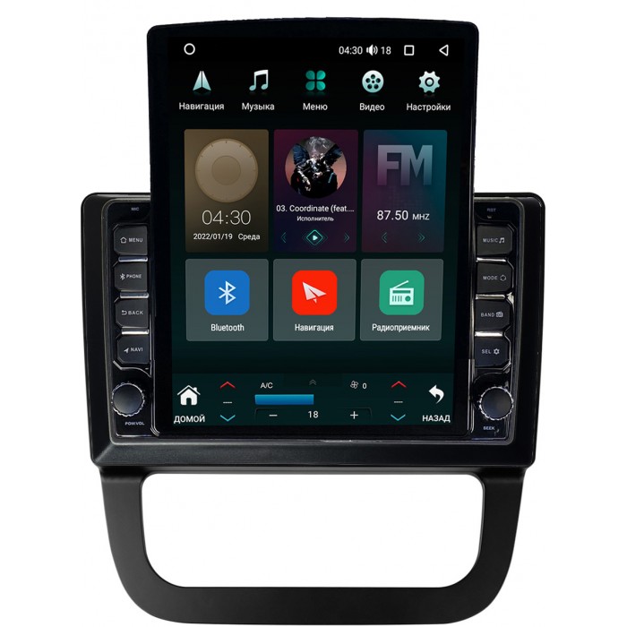 Штатная магнитола Volkswagen Jetta 2005-2011 Canbox M-Line 5610-10-1681 на Android 10 (4G-SIM, 2/32, DSP, QLed, Tesla)