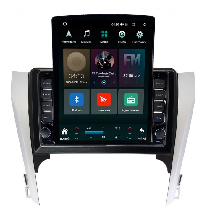 Штатная магнитола Toyota Camry V50 2011-2014 Canbox H-Line 5612-10-169-1 на Android 10 (4G-SIM, 4/64, DSP, QLed, Tesla) (для авто с камерой, JBL)