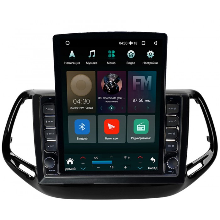 Штатная магнитола Jeep Compass II 2017-2022 Canbox M-Line 5610-10-3500 на Android 10 (4G-SIM, 2/32, DSP, QLed, Tesla)