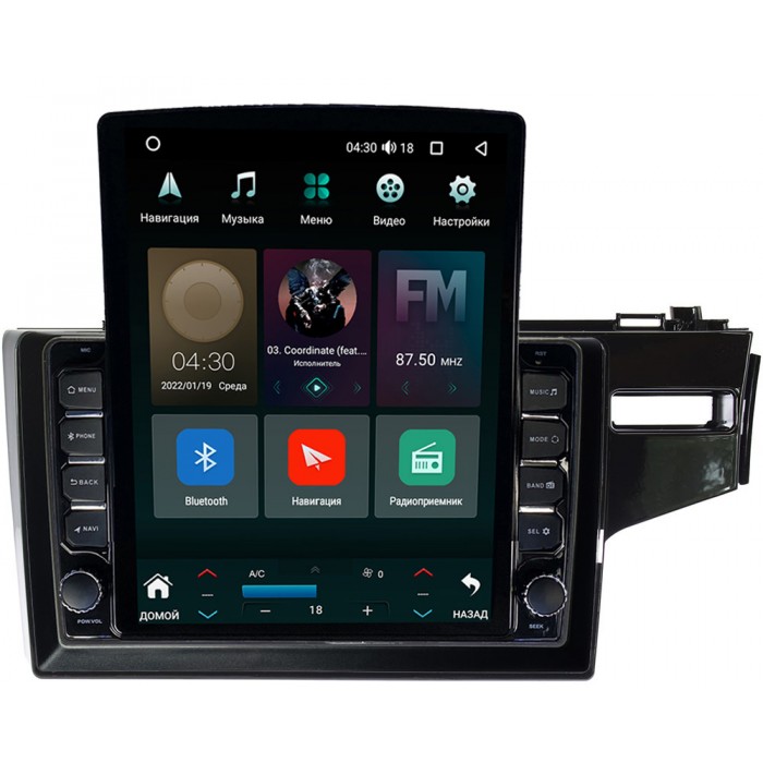 Штатная магнитола Honda Fit III 2013-2021 Canbox H-Line 5611-10-508 на Android 10 (4G-SIM, 3/32, DSP, QLed, Tesla)