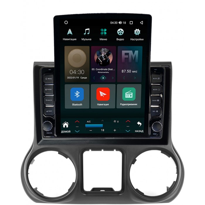 Штатная магнитола Jeep Wrangler III (JK) 2011-2018 Canbox H-Line 5611-10-7140 на Android 10 (4G-SIM, 3/32, DSP, QLed, Tesla)