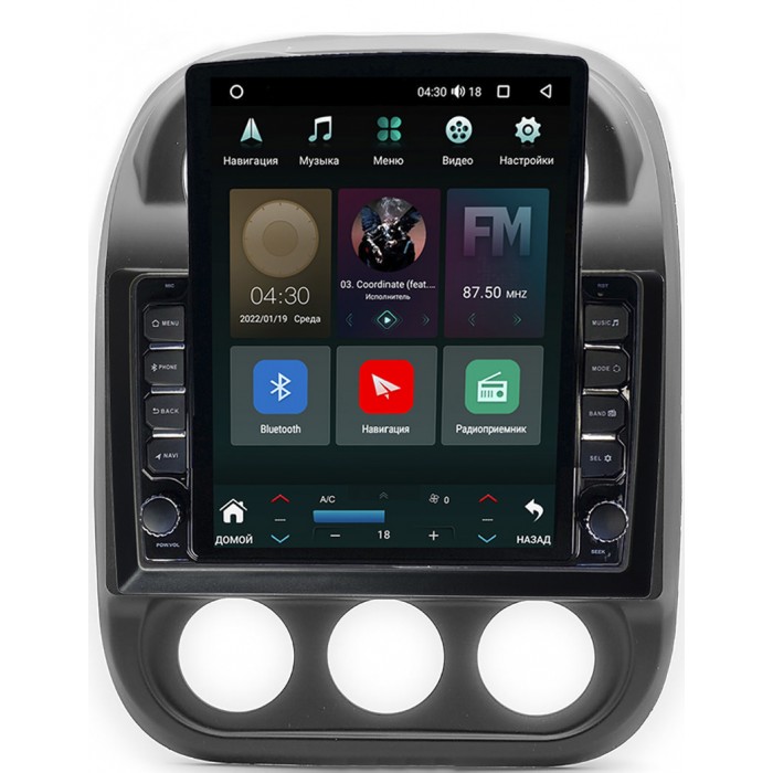 Штатная магнитола Jeep Compass I 2011-2016, Liberty (Patriot) 2009-2016 Canbox H-Line 5611-10-810 на Android 10 (4G-SIM, 3/32, DSP, QLed, Tesla)